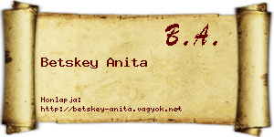 Betskey Anita névjegykártya